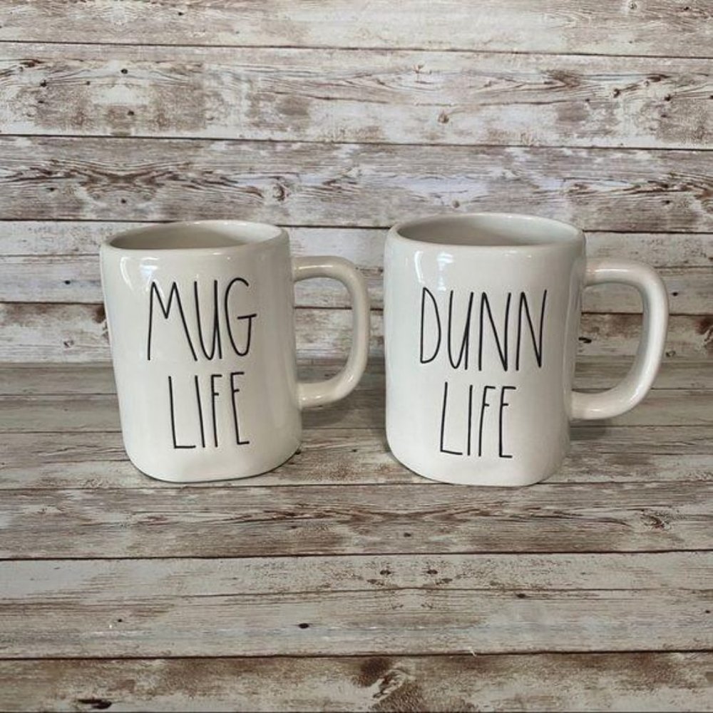 Rae Dunn Mug Life & Dunn Life Mug Set LL 2…